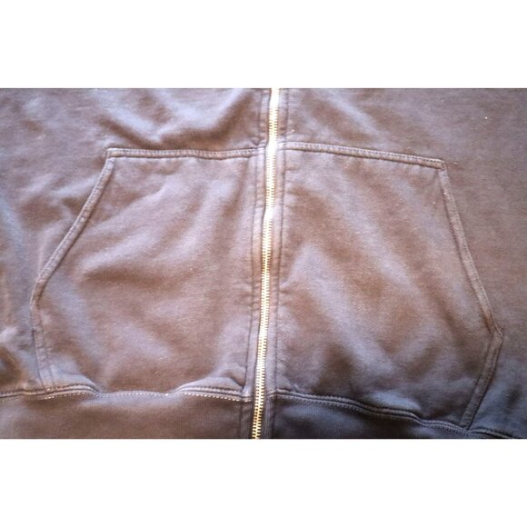 John Galt Brandy Melville Navy Zip Hoodie Full Zip One Size Fleece Y2K - Picture 6 of 8